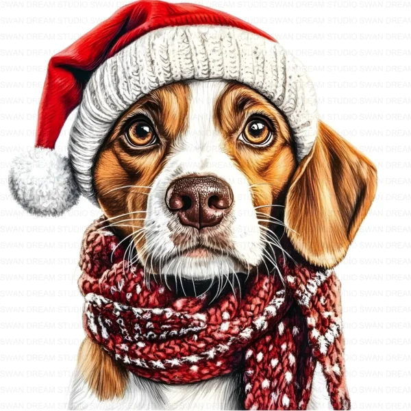 119 Christmas Quirky Dog Clipart Bundle Printable Puppy Whimsical JPG Card Making Paper Craft Junk Journal Scrapbooking Digital Download