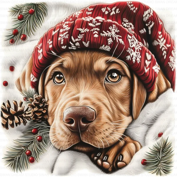 119 Christmas Quirky Dog Clipart Bundle Printable Puppy Whimsical JPG Card Making Paper Craft Junk Journal Scrapbooking Digital Download