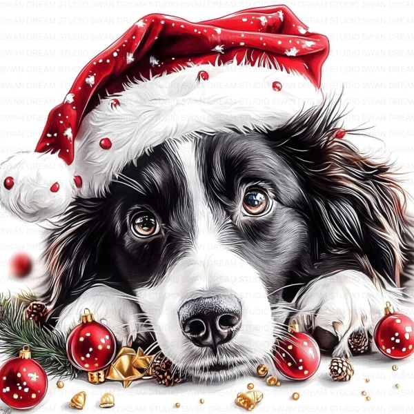 119 Christmas Quirky Dog Clipart Bundle Printable Puppy Whimsical JPG Card Making Paper Craft Junk Journal Scrapbooking Digital Download