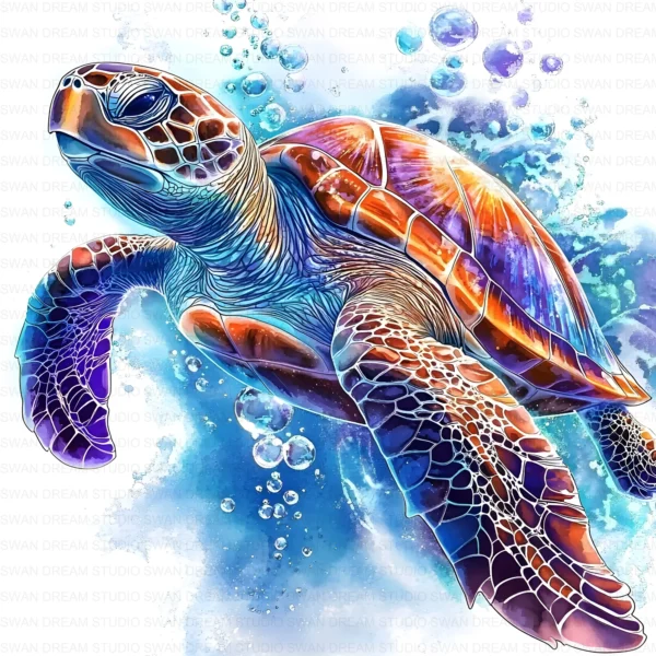 Sea Turtle Hawksbill Loggerhead Clipart Bundle Printable Marine Reptile Digital Download