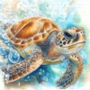 Sea Turtle Hawksbill Loggerhead Clipart Bundle Printable Marine Reptile Digital Download