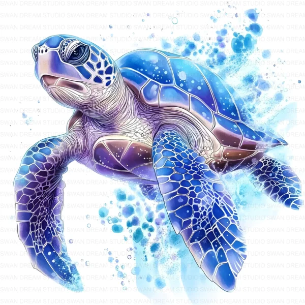 Sea Turtle Hawksbill Loggerhead Clipart Bundle Printable Marine Reptile Digital Download