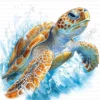 Sea Turtle Hawksbill Loggerhead Clipart Bundle Printable Marine Reptile Digital Download