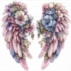 128 Floral Angel Wings Clipart Bundle Whimsical Flower Fantasy JPG Printable Scrapbook Junk Journal Paper Craft Digital Download