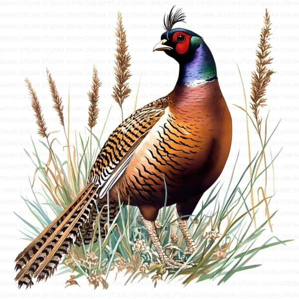 Pheasant Bird Phasianidae Clipart Bundle Printable Wildlife Beak Card Making