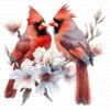 ClipartC16L_t9 Northern Cardinal Bird Clipart Bundle Printable Songbird Twig Garden Junk Journal