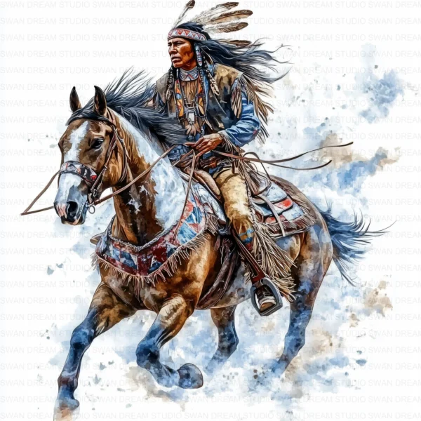 ClipartC17L_t11 91 Native American Indian Horse Clipart Bundle Printable Indigenous JPG Junk Journal Scrapbooking Digital Download