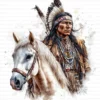ClipartC17L_t3 91 Native American Indian Horse Clipart Bundle Printable Indigenous JPG Junk Journal Scrapbooking Digital Download
