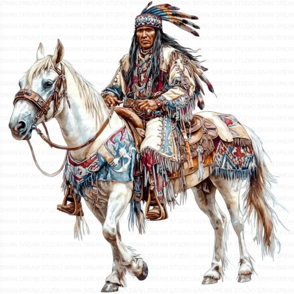 ClipartC17L_t4 91 Native American Indian Horse Clipart Bundle Printable Indigenous JPG Junk Journal Scrapbooking Digital Download
