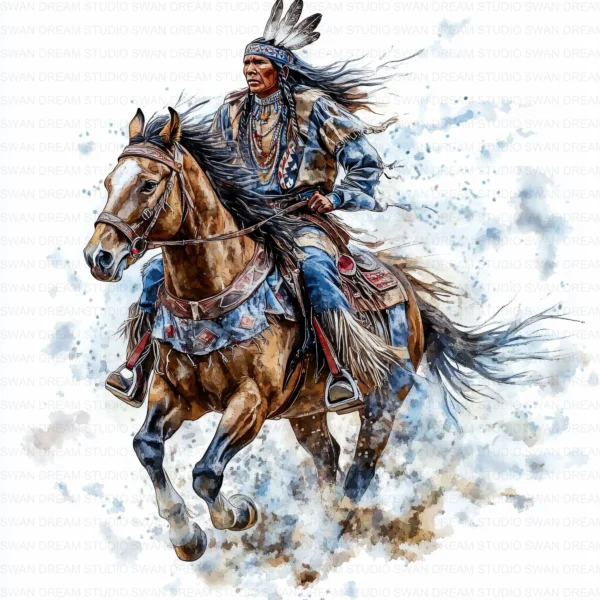 ClipartC17L_t7 91 Native American Indian Horse Clipart Bundle Printable Indigenous JPG Junk Journal Scrapbooking Digital Download