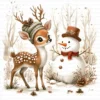 ClipartC19L_t12 Deer Reindeer Antler Clipart Bundle Printable Snowman Woodland Winter Paper Craft