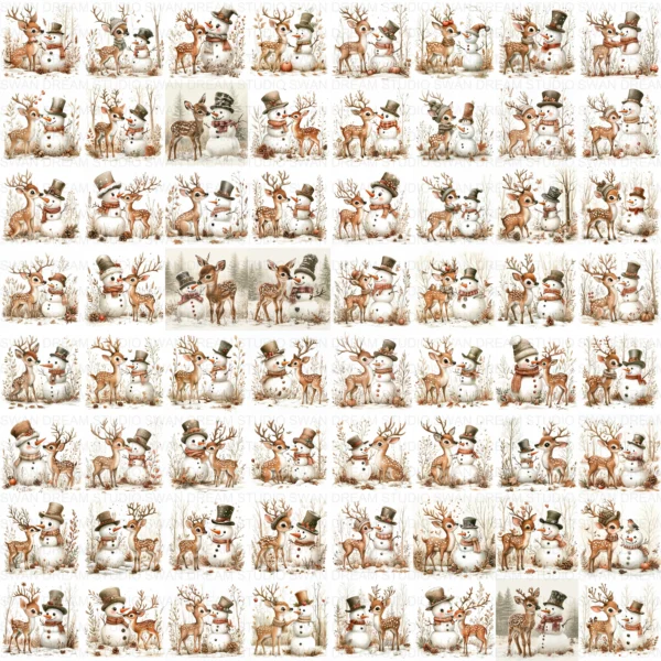 ClipartC19L_t13 Deer Reindeer Antler Clipart Bundle Printable Snowman Woodland Winter Paper Craft