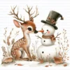 ClipartC19L_t6 Deer Reindeer Antler Clipart Bundle Printable Snowman Woodland Winter Paper Craft