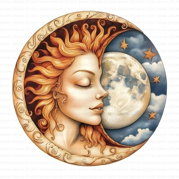 ClipartC24L_t10 Moon Astronomical Symbol Clipart Bundle Printable Love Star Night Sky Card Making