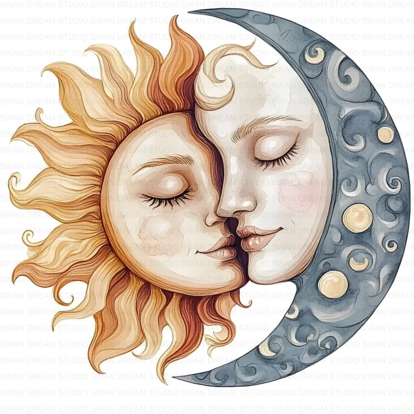 ClipartC24L_t3 Moon Astronomical Symbol Clipart Bundle Printable Love Star Night Sky Card Making