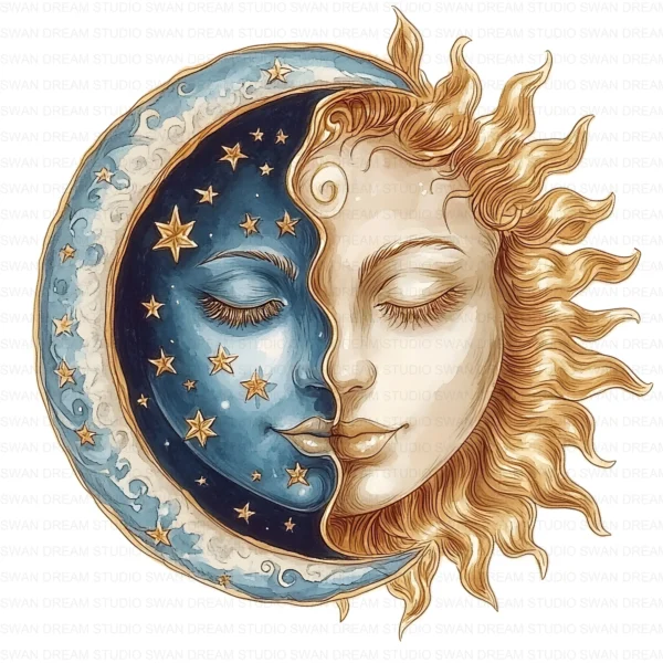 ClipartC24L_t4 Moon Astronomical Symbol Clipart Bundle Printable Love Star Night Sky Card Making