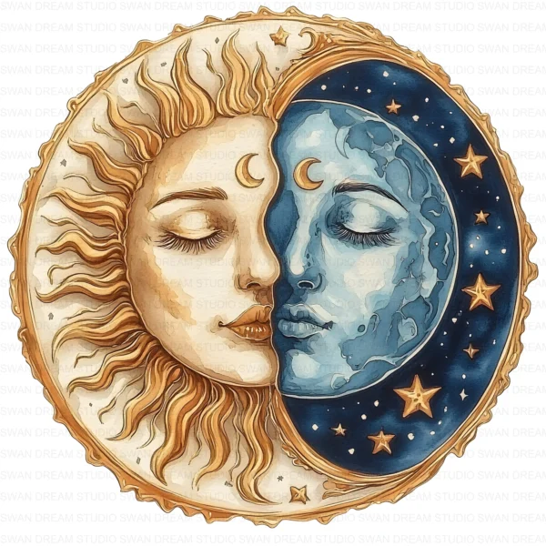 ClipartC24L_t5 Moon Astronomical Symbol Clipart Bundle Printable Love Star Night Sky Card Making