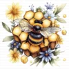 ClipartC26L_t12 Honey Bee Pollinator Insect Clipart Bundle Printable Yellow Arthropod Junk Journal