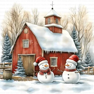 Winter Snow Cottage Clipart Bundle Printable Digital Download Freezing Home Card Making