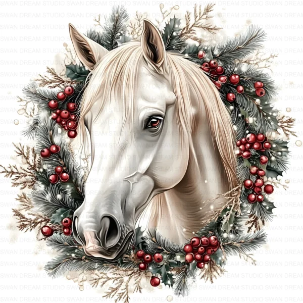 ClipartC2L_t12 Christmas Quirky Horse Pony Clipart Bundle Printable Santa Hat Paper Craft Scrapbooking Digital Download