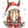 ClipartC2L_t7 Christmas Quirky Horse Pony Clipart Bundle Printable Santa Hat Paper Craft Scrapbooking Digital Download