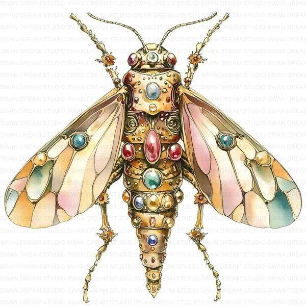 Jewel Beetle Insect Clipart Bundle Printable Pest Arthropod Card Making