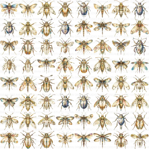 Jewel Beetle Insect Clipart Bundle Printable Pest Arthropod Card Making