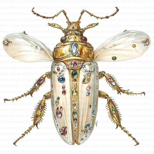 Jewel Beetle Insect Clipart Bundle Printable Pest Arthropod Card Making