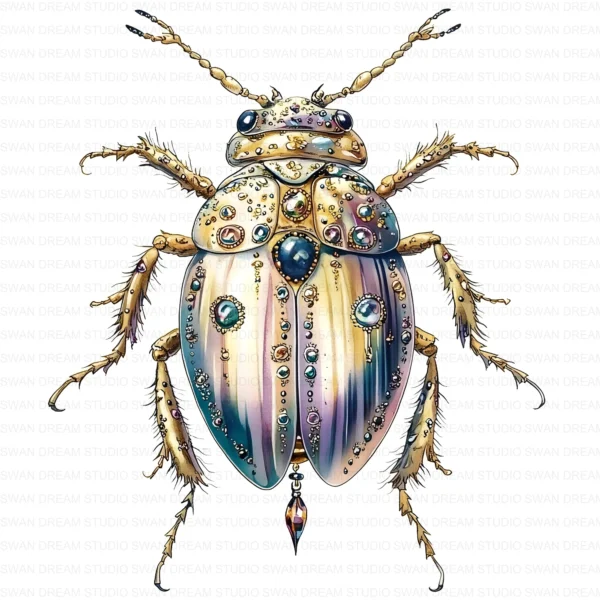 Jewel Beetle Insect Clipart Bundle Printable Pest Arthropod Card Making