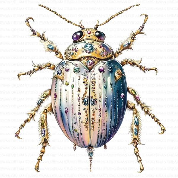 Jewel Beetle Insect Clipart Bundle Printable Pest Arthropod Card Making