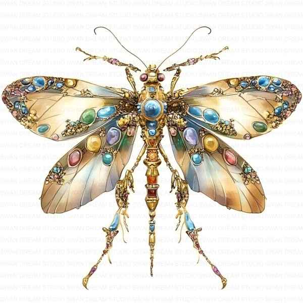 Jewel Beetle Insect Clipart Bundle Printable Pest Arthropod Card Making