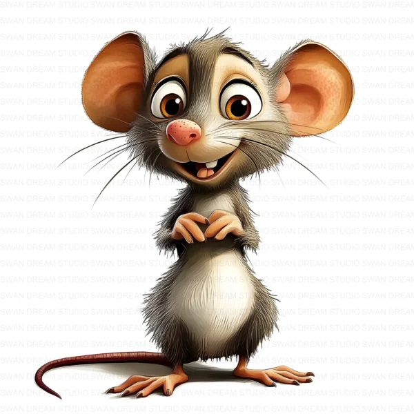 ClipartC33L_t7 Cute Funny Mouse Quirky Clipart Bundle Printable Cartoon Animal Junk Journal Digital Download