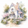 ClipartC40L_t11 Garden Cottage Watercolor Clipart Bundle Printable Painting Yard Digital Download