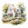 ClipartC40L_t3 Garden Cottage Watercolor Clipart Bundle Printable Painting Yard Digital Download