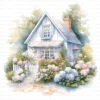 ClipartC40L_t4 Garden Cottage Watercolor Clipart Bundle Printable Painting Yard Digital Download