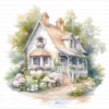 ClipartC40L_t6 Garden Cottage Watercolor Clipart Bundle Printable Painting Yard Digital Download