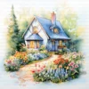 ClipartC40L_t7 Garden Cottage Watercolor Clipart Bundle Printable Painting Yard Digital Download