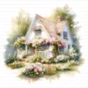 ClipartC40L_t8 Garden Cottage Watercolor Clipart Bundle Printable Painting Yard Digital Download