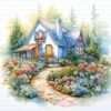 ClipartC40L_t9 Garden Cottage Watercolor Clipart Bundle Printable Painting Yard Digital Download