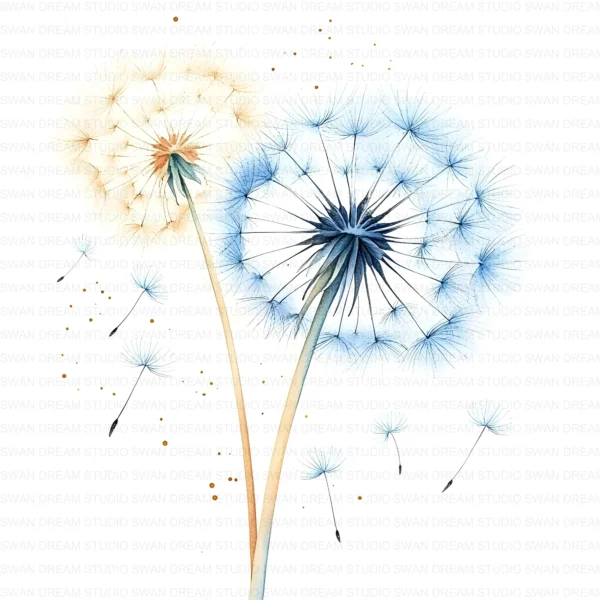 Dandelion Wildflower Clipart Bundle Printable Botanical Pedicel Card Making