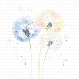 Dandelion Wildflower Clipart Bundle Printable Botanical Pedicel Card Making