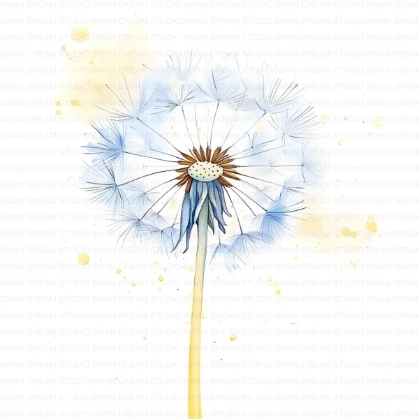 Dandelion Wildflower Clipart Bundle Printable Botanical Pedicel Card Making