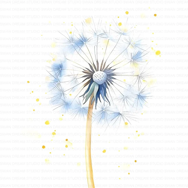 Dandelion Wildflower Clipart Bundle Printable Botanical Pedicel Card Making