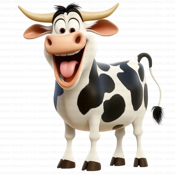 ClipartD10L_t1 Quirky Cow Farm Animal Cute Cartoon Clipart Bundle Printable JPG Card Making Paper Craft Junk Journal Scrapbooking Digital Download