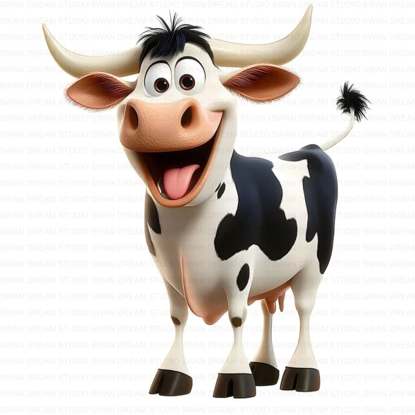 ClipartD10L_t10 Quirky Cow Farm Animal Cute Cartoon Clipart Bundle Printable JPG Card Making Paper Craft Junk Journal Scrapbooking Digital Download