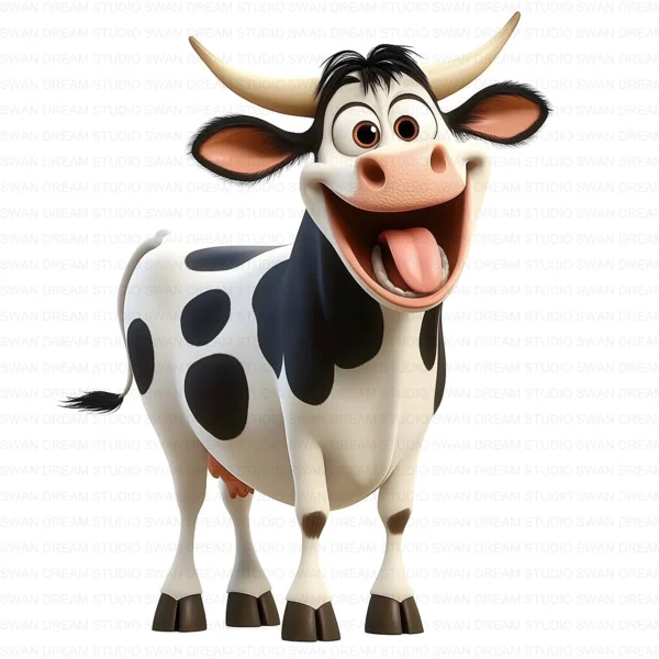 ClipartD10L_t12 Quirky Cow Farm Animal Cute Cartoon Clipart Bundle Printable JPG Card Making Paper Craft Junk Journal Scrapbooking Digital Download