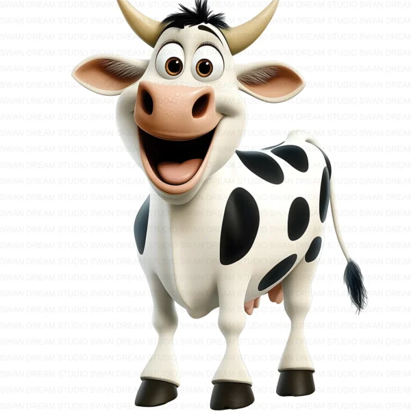 ClipartD10L_t5 Quirky Cow Farm Animal Cute Cartoon Clipart Bundle Printable JPG Card Making Paper Craft Junk Journal Scrapbooking Digital Download