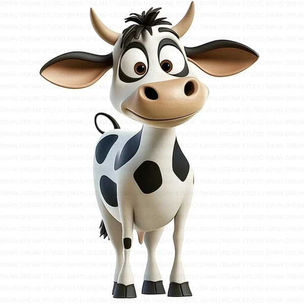 ClipartD10L_t7 Quirky Cow Farm Animal Cute Cartoon Clipart Bundle Printable JPG Card Making Paper Craft Junk Journal Scrapbooking Digital Download