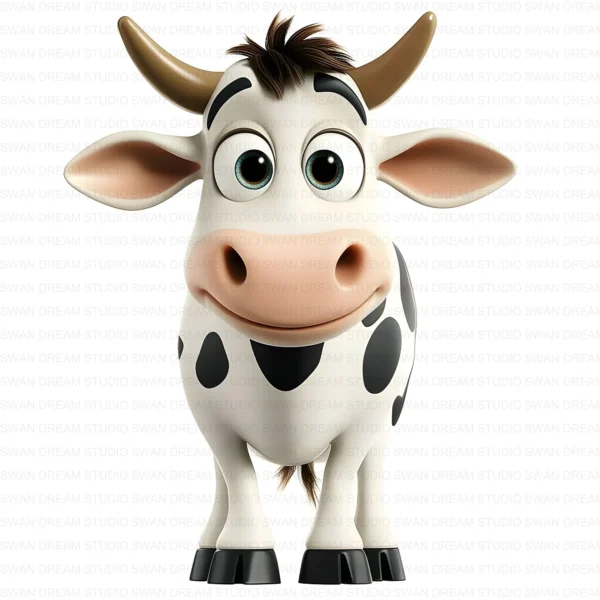 ClipartD10L_t8 Quirky Cow Farm Animal Cute Cartoon Clipart Bundle Printable JPG Card Making Paper Craft Junk Journal Scrapbooking Digital Download