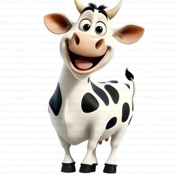 ClipartD10L_t9 Quirky Cow Farm Animal Cute Cartoon Clipart Bundle Printable JPG Card Making Paper Craft Junk Journal Scrapbooking Digital Download